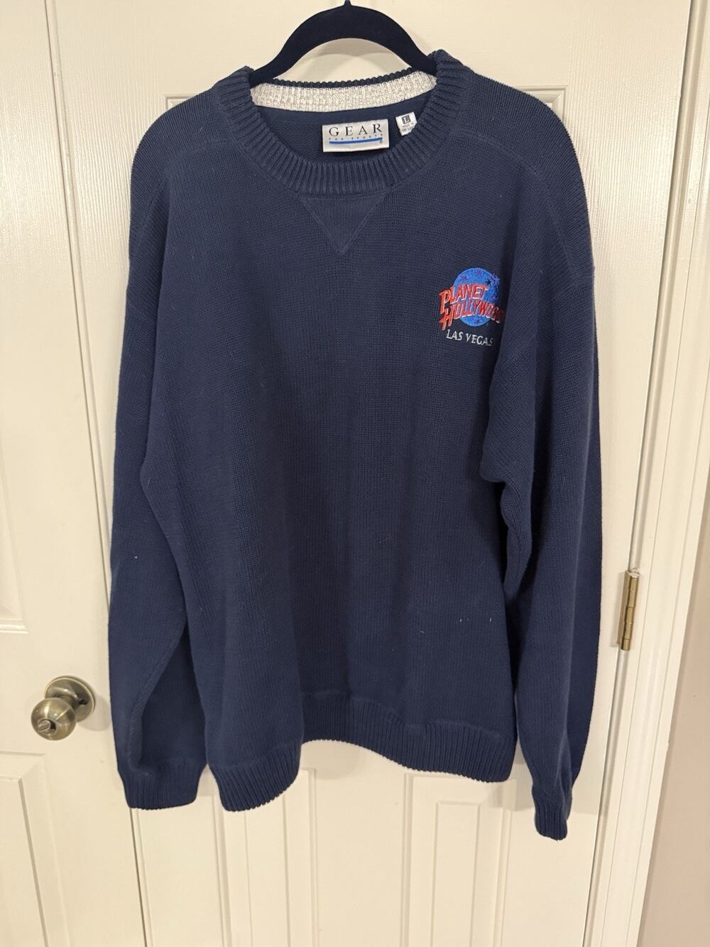 Planet Hollywood Gear For Sports Vintage 90s Knit Cotton Sweater Las Vegas L